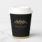 Moderne onroerend goed promotionele makelaar Logo Papieren Bekers (Voorkant)