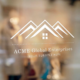 Moderne onroerend goed promotionele makelaar Logo Raamsticker