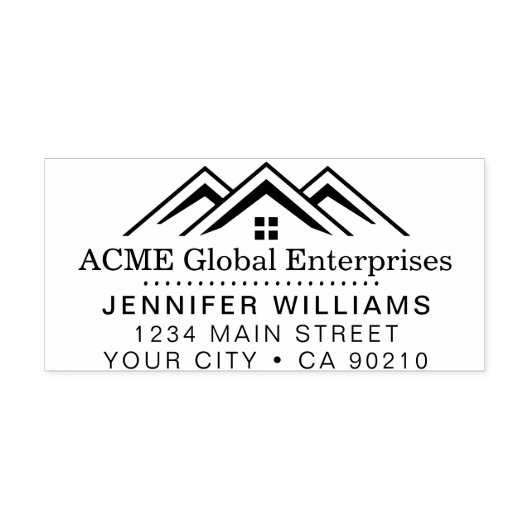 Moderne onroerend goed promotionele makelaar Logo Rubberstempel (Afrduk)