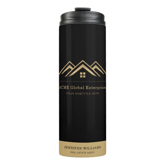 Moderne onroerend goed promotionele makelaar Logo Thermosbeker (Voorkant)