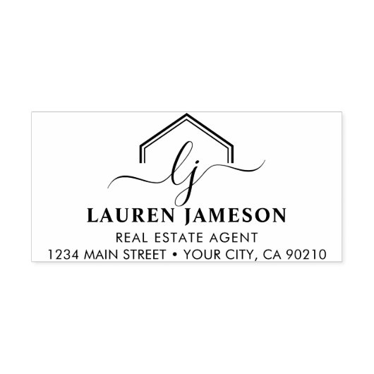 Moderne onroerend goed promotionele makelaar Logo Zelfinktende Stempel (Design)