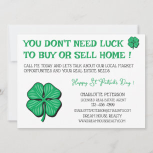 Moderne onroerend goed St. Patrick's Day promotie Kaart