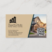 Moderne onroerende zaken met foto en QR-code Visitekaartje (Achterkant)
