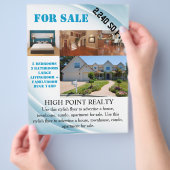 Moderne onroerendgoedmakelaar te koop flyer (Hand)