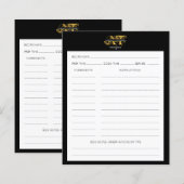 Moderne ontvangst met zwart-wit en gouden monogram (Voorkant / Achterkant)