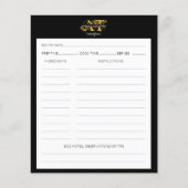 Moderne ontvangst met zwart-wit en gouden monogram (Voorkant)