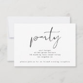 Moderne ontvangst van zwart-witbruiloft kaart (Voorkant)