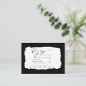 Moderne ontvangst van zwarte en witte bruiloft - G Informatiekaartje (Staand voorkant)