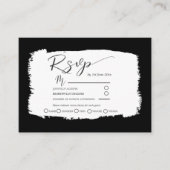 Moderne ontvangst van zwarte en witte bruiloft - G Informatiekaartje (Voorkant)
