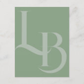 Moderne ontvangstkaart, initialen informatiekaartje (Achterkant)