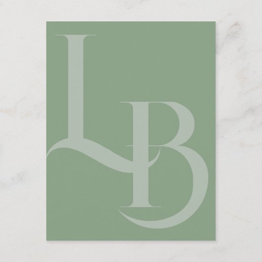 Moderne ontvangstkaart, initialen informatiekaartje (Achterkant)