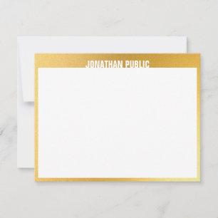 Moderne ontwerp elegante gouden witte trendy sjabl notitiekaartje