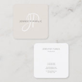 Moderne ontwerp elegante monogram Sjabloon Vierkante Visitekaartje (Voorkant / Achterkant)