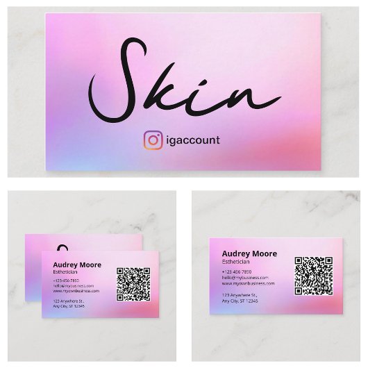 Moderne ontwerp estheetician visitekaartje