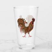Moderne Ontwerp Rooster Chicken Art Glas (Voorkant)