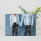 Moderne ontwerp Save the Date fotokaart (Staand voorkant)
