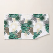 Moderne ontwerp van luipaard en tropische bladeren bad handdoek (Handdoek)