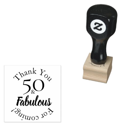 Moderne ontwerp voor 50 & Fabulous gunstbericht Rubberstempel (Gestempeld)