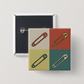 Moderne ontwerp voor kunstveiligheid/luierspelden vierkante button 5,1 cm (Voorkant /achterkant)