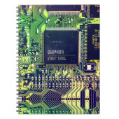 Moderne ontwerp voor printplaten voeg naam toe Gee Notitieboek (Voorkant)