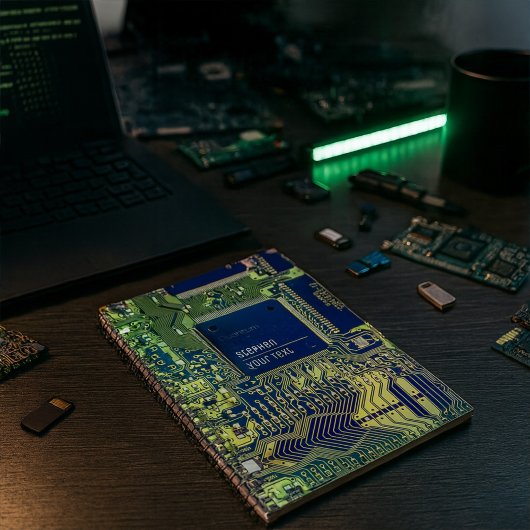 Moderne ontwerp voor printplaten voeg naam toe Gee Notitieboek