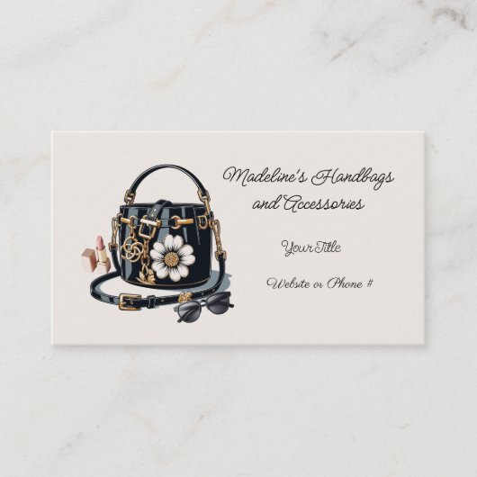 Moderne ontwerper handtas accessoires visitekaartj visitekaartje (Voorkant)
