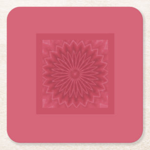 Moderne Ontwerper Roze Bloem Sieraftdruk Kartonnen Onderzetters