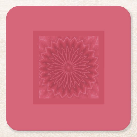 Moderne Ontwerper Roze Bloem Sieraftdruk Kartonnen Onderzetters (Voorkant)