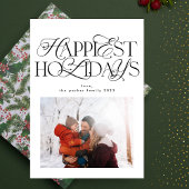 Moderne ontwerper script fotocollage terug gelukki feestdagenkaart