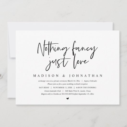Moderne ontwikkeling, niets Fancy, gewoon liefde Kaart (Voorkant)