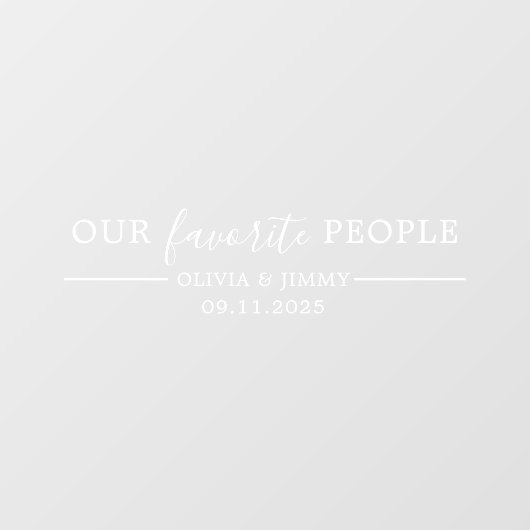 Moderne "Onze Favoriete Mensen" Trouwspiegel Decal (Vel)