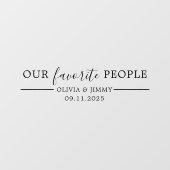 Moderne "Onze Favoriete Mensen" Trouwspiegel Decal (Vel)