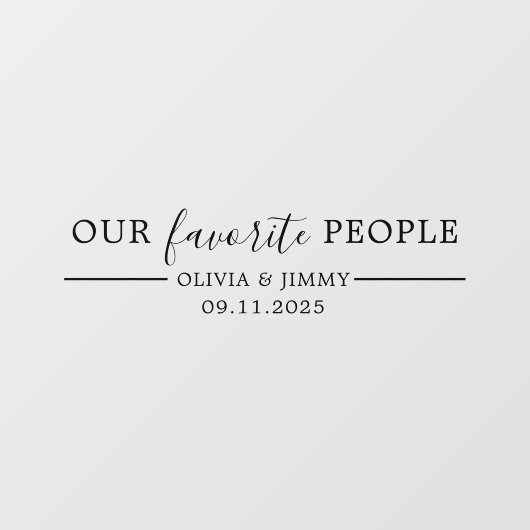 Moderne "Onze Favoriete Mensen" Trouwspiegel Decal (Vel)