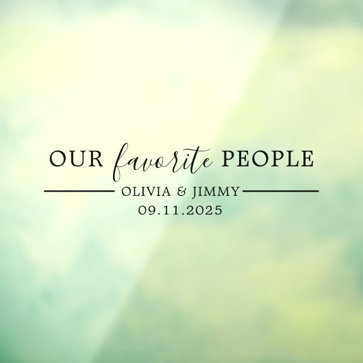 Moderne "Onze Favoriete Mensen" Trouwspiegel Decal (Vel 3)