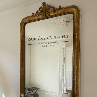Moderne "Onze Favoriete Mensen" Trouwspiegel Decal