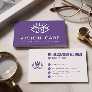 Moderne oogarts schoon optometrist zicht zorg visitekaartje