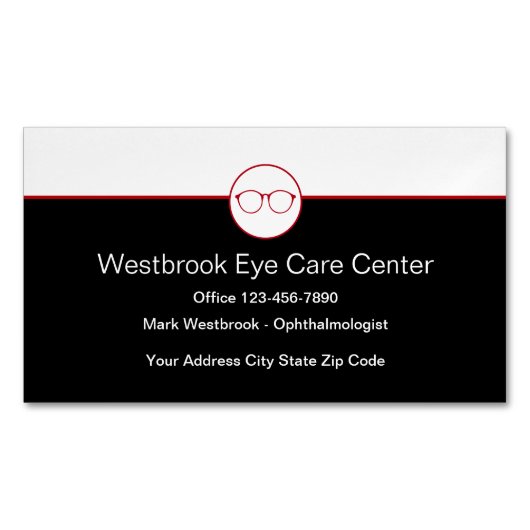 Moderne Oogheelkundige Magnetische Visitekaartjes Magnetisch Visitekaartje (Voorkant)