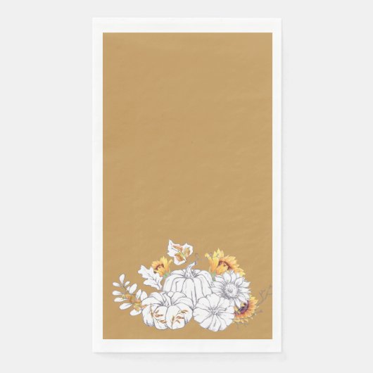 Moderne Oogst Gouden Pompoenen & Zonnebloemen Servet (Voorkant)