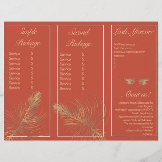 Moderne Oogwimper Service Sessie Brochure Flyer (Voorkant)