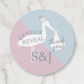 Moderne ooievaar Geslacht Onthullen Party Dank u Bedankjes Labels (Voorkant)