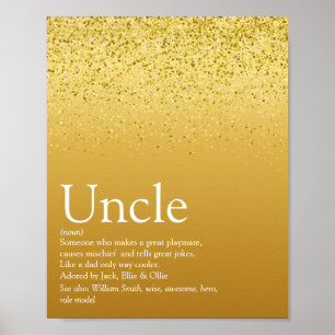 Moderne Oom Funcle Definitie Goud Glitter Glamour Poster