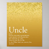 Moderne Oom Funcle Definitie Gouden Glitter Glam Poster (Voorkant)