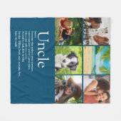 Moderne oom, Funcle definitie leuk blauw 6 foto Fleece Deken (Voorkant (Horizontaal))