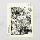 "Moderne oorlogvoering", inkttekening Briefkaart (Voorkant / Achterkant)