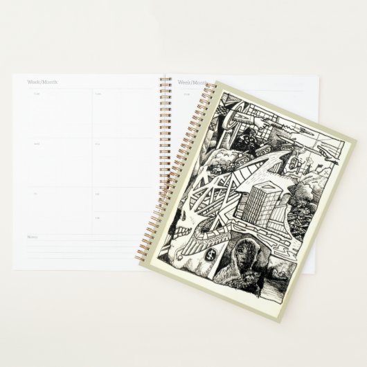 "Moderne oorlogvoering", inkttekening Planner (Display)