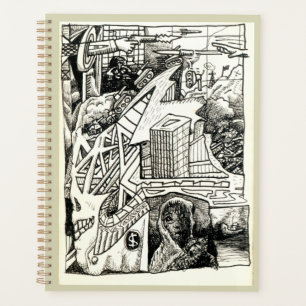 "Moderne oorlogvoering", inkttekening Planner