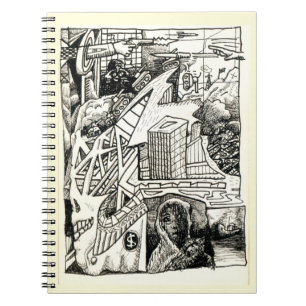 "Moderne oorlogvoering" inkttekening Spiral Foto N Notitieboek