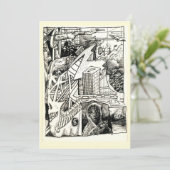 "Moderne oorlogvoering", inkttekening vlakke Kaart (Staand voorkant)