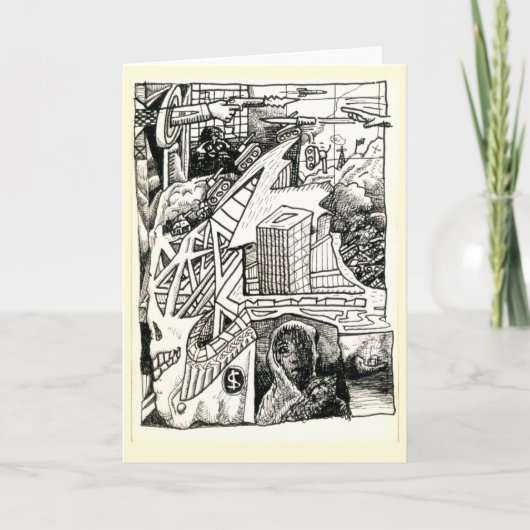 "Moderne oorlogvoering", Kaart voor inkttekening (Voorkant)