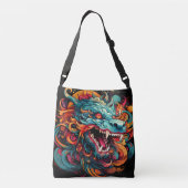 Moderne oosterse draak Majesteit Crossbody Tas (Achterkant)